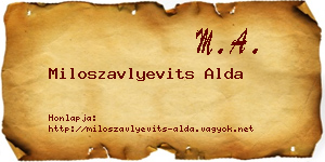 Miloszavlyevits Alda névjegykártya